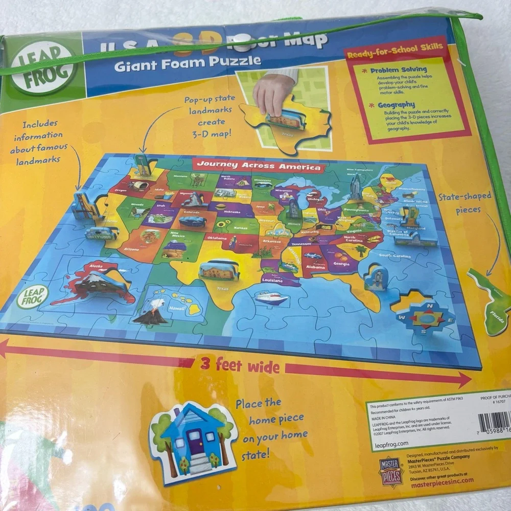 LeapFrog USA 3D Giant Foam Floor‎ Map Puzzle - Colorful Educational Toy
